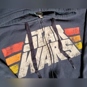 Lucas Films Star Wars Men's Hoodie with Retro Stripes Sz M Vintage Wash Unisex